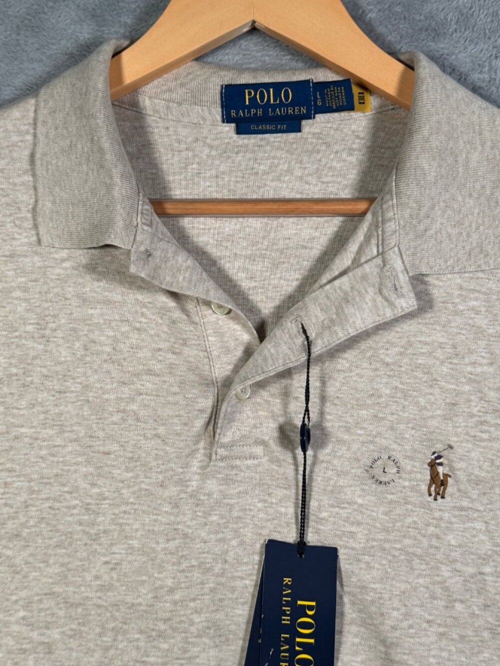 Polo Ralph Lauren Shirt Mens L Dune Tan Heather Classic Fit Jersey Soft $118